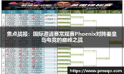 焦点战报：国际邀请赛常规赛Phoenix对阵秦皇岛电竞的巅峰之战